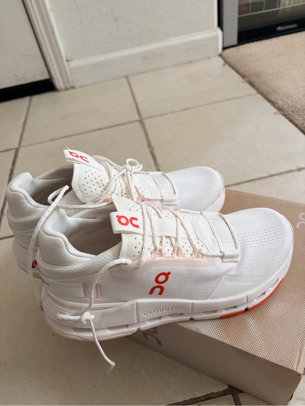 On Running Cloudnova 2 White/Flame Women’s Sneakers